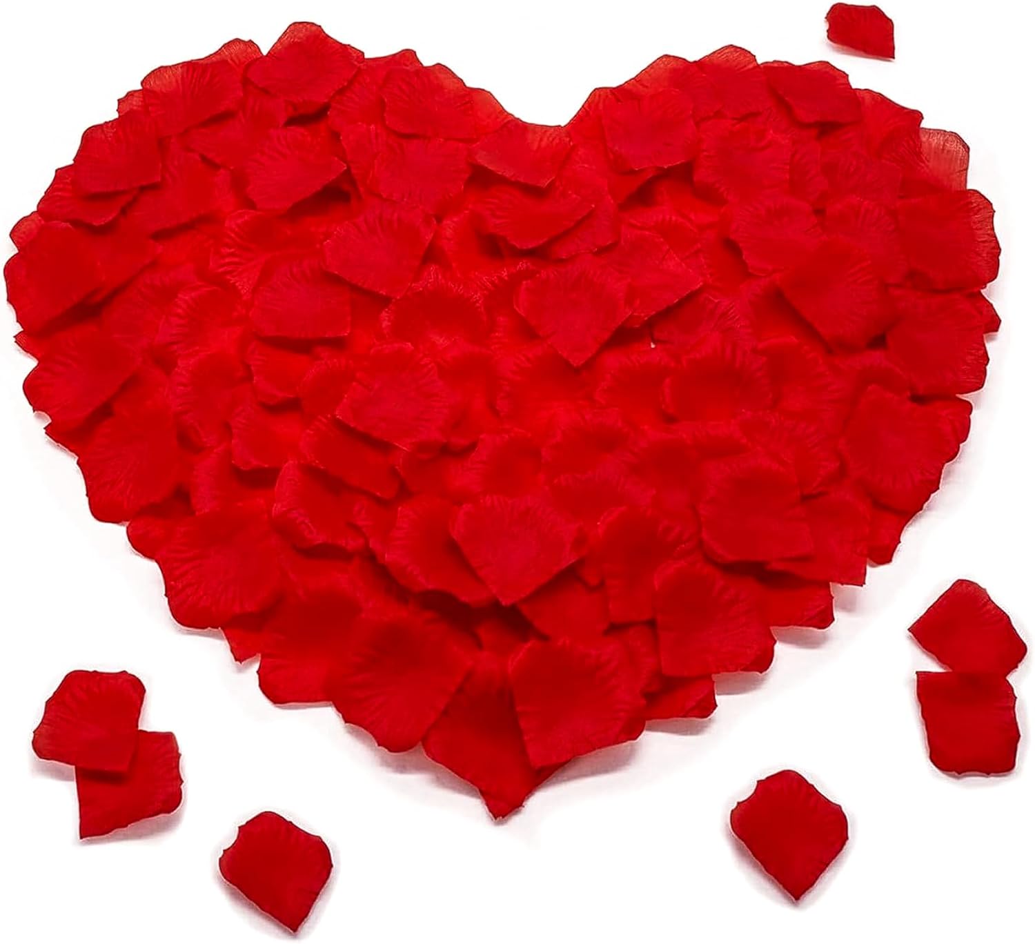 1200 PCS Rose Petals - Fake Red Rose Petal, Artificial Silk Rose Petals for Marry me, Valentines, Proposal, Wedding Love Decorations Romantic Party (Red)